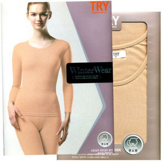 트라이(TRY) 여성 면스판 신축성 피트성 내의 상하세트 TW9S601 (1세트)_이미지