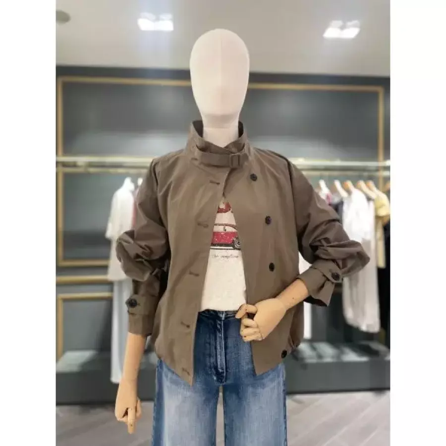 SISLEY 루즈핏 하이넥 점퍼형 코트 SACT70641