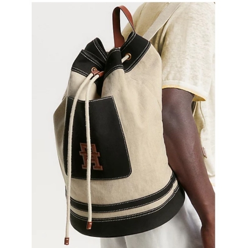 타미힐피거 X VACATION DUFFLE BAG WITH DRAWSTRING AND MONOGRAM AM0AM11745PDP Nat.._이미지