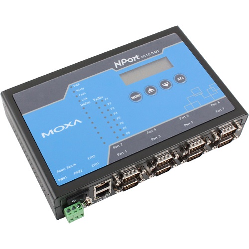 MOXA 8포트 시리얼 디바이스 서버 (NPort 5610-8-DT)_이미지