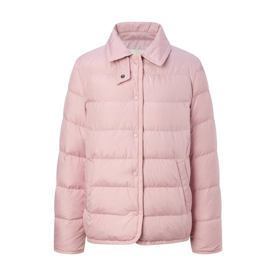 헤지스레이디스 체크안감 카라형 숏 경량 구스다운 점퍼 HSJU4D902 (P1, 핑크)_이미지