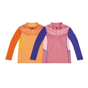 여아동 하이쿨 흡습속건 배색 등산 긴팔 반집업 티셔츠 1601TK435G