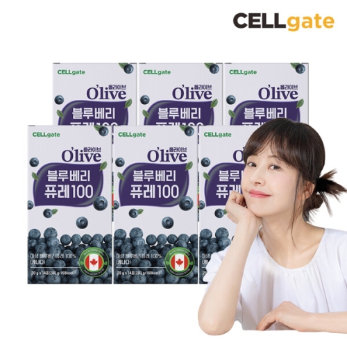 셀게이트 올라이브 블루베리 퓨레 100 스틱 20g 14포 (6개)_이미지