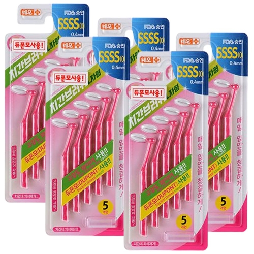 네오 에버덴 치간칫솔 L자형 SSSS 5p (5개)