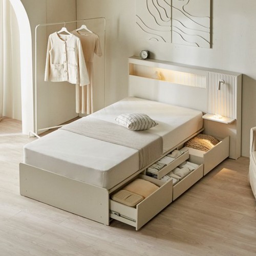 헤일로 LED 호텔식 수납침대 SS+사이드패널