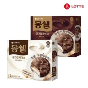 롯데제과 몽쉘 오리지널 생크림케이크 408g + 몽쉘 카카오 생크림케이크 408g (1개)