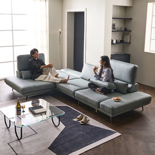 다우닝 마리스 오픈코너 멀티스윙 전체 천연가죽 소파 4인용_이미지