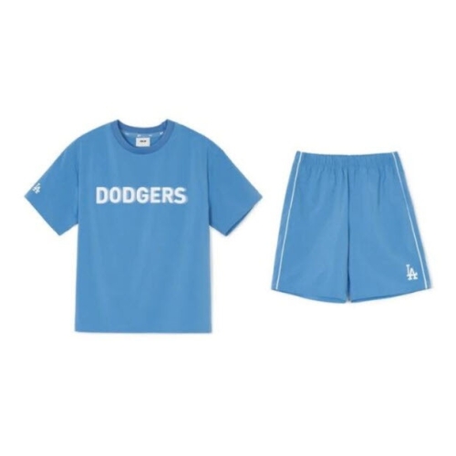 MLB키즈 트레이닝세트 TQK 7AS1CP143-07BLD OUTDOOR우븐 반팔티셔츠 세트