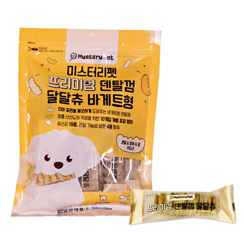 일양약품 미스터리펫 프리미엄 덴탈껌 달달츄 바게트형 150g (10p) (5개)_이미지
