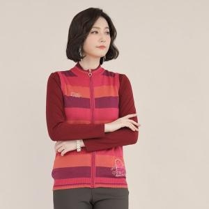 애비뉴투지 엄마옷 울 하트 무지개 여성 봄 가을 겨울 골프 가벼운 조끼 V10012 50대 60대 중년여성 사이즈:90 오렌지