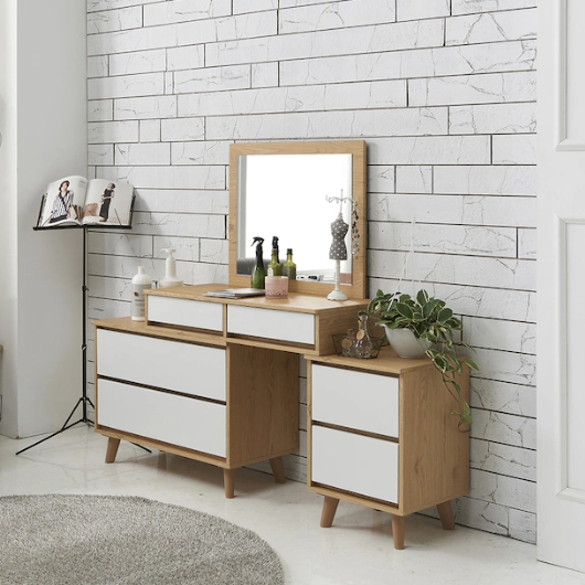 우아미가구 르헤르 좌우 서랍 수납 화장대