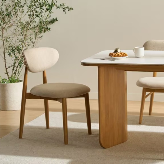 삼익가구 모이르 포세린 세라믹 원목 식탁 1800 (원목의자6개)_이미지