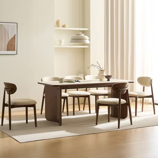 삼익가구 모이르 포세린 세라믹 원목 식탁 1800 (원목의자6개)