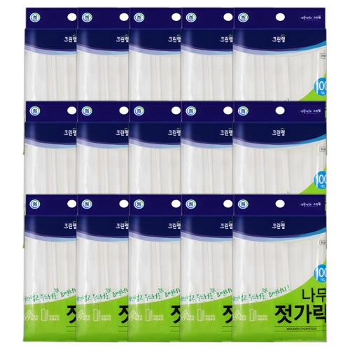 크린랲 나무젓가락 100개 (15팩(1,500개))_이미지