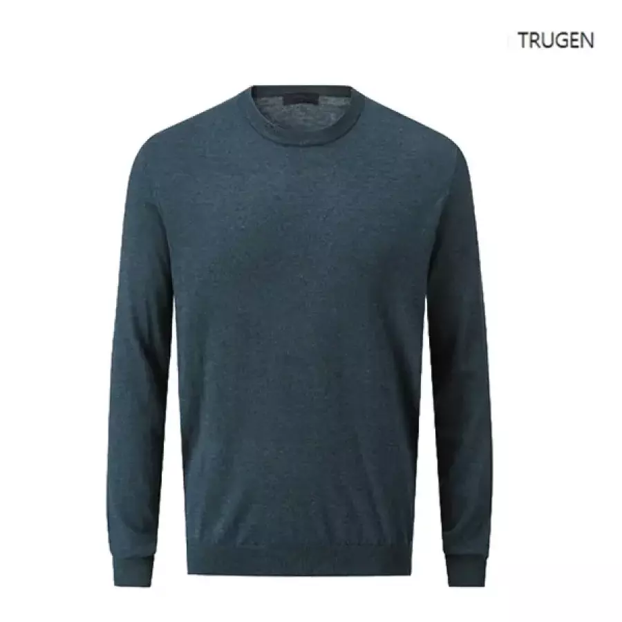 트루젠 FW 터쿼이즈 울혼방 라운드 긴팔 스웨터 T-TEW0-SP101-900