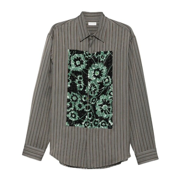 드리스반노튼 DRIES VAN NOTEN 케이퍼 자수 시퀸 패널 셔츠 020716306