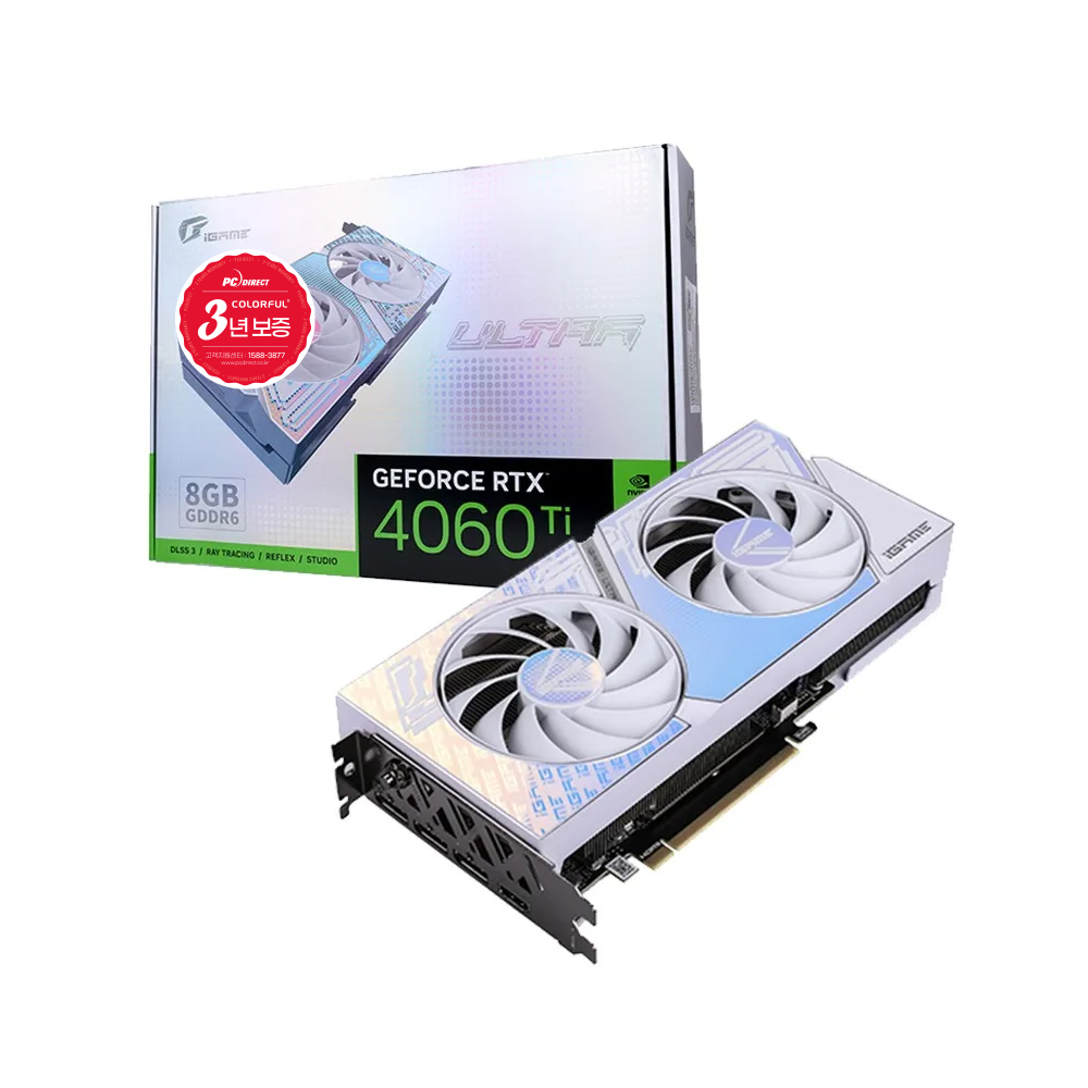 COLORFUL iGame 지포스 RTX 4060 Ti ULTRA DUO OC D6 8GB White 피씨디렉트_이미지