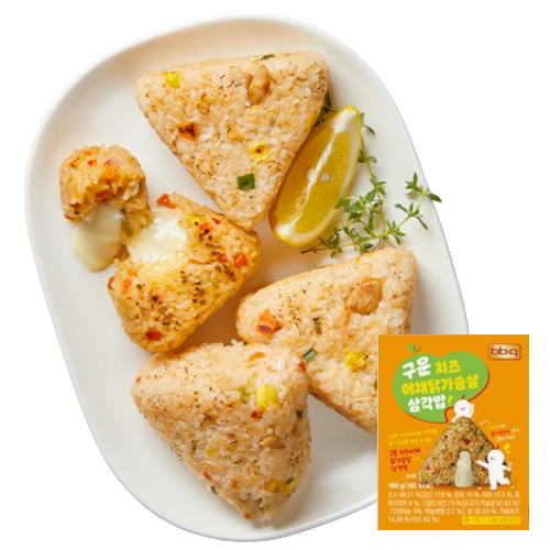 제너시스BBQ 구운 치즈 야채 닭가슴살 삼각밥 100g (10개)_이미지