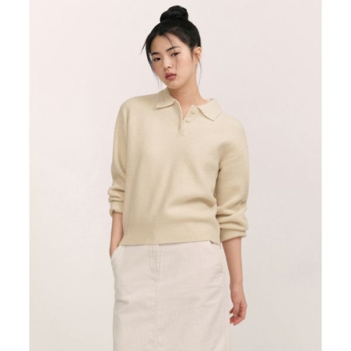 무신사 스탠다드 STANDARD WOMAN 우먼즈 소프트 부클 칼라드 니트 크림MWEWL9D18-CR이미지입니다. 누르면 해당 게시물로 새창이동합니다.