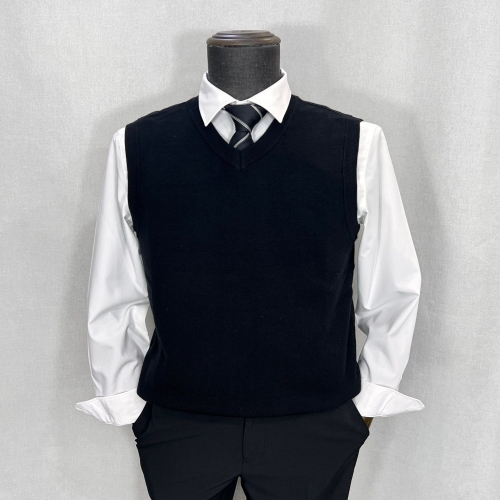 니트조끼 캐시미어 기본 브이넥 블랙_Z3WV01-2