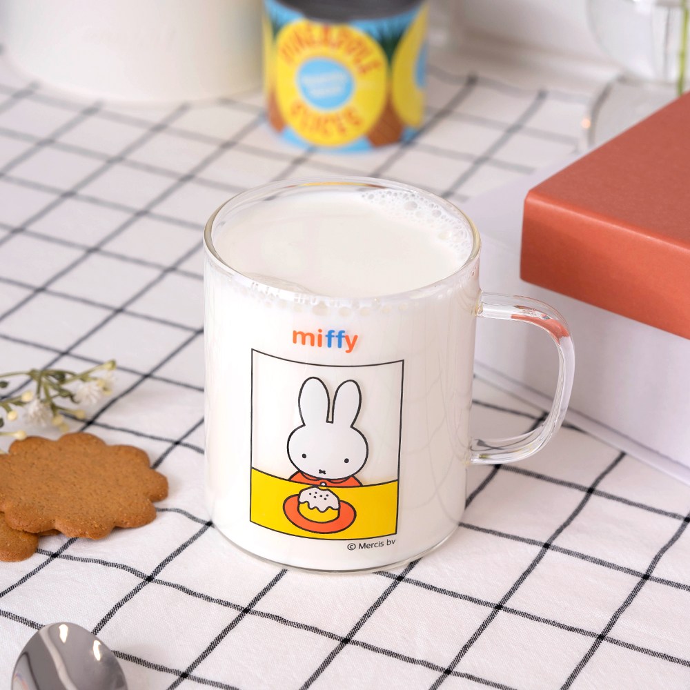 데이니즈 미피 유리잔 노랑식탁 350ml