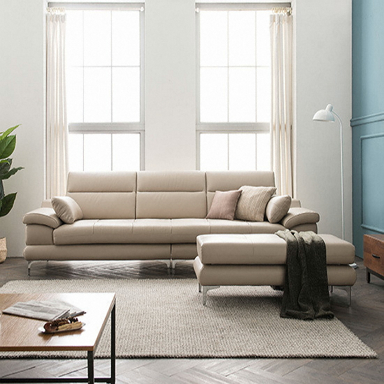 에몬스 체르니 천연가죽 소파 4인용 (스툴포함)