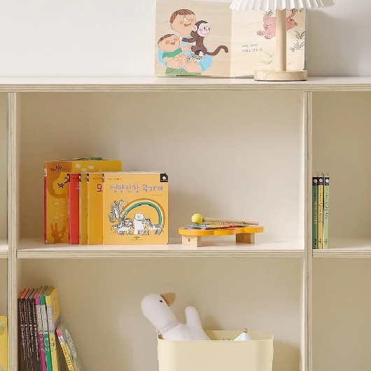 나무뜰 버디 E0등급 와이드 3단 책장 교구장 수납장_이미지