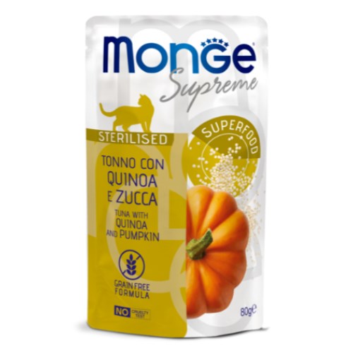몬지 캣 슈프림 어덜트 파우치 아이즈&인테스티널 케어 퀴노아와 펌킨 80g (50개)