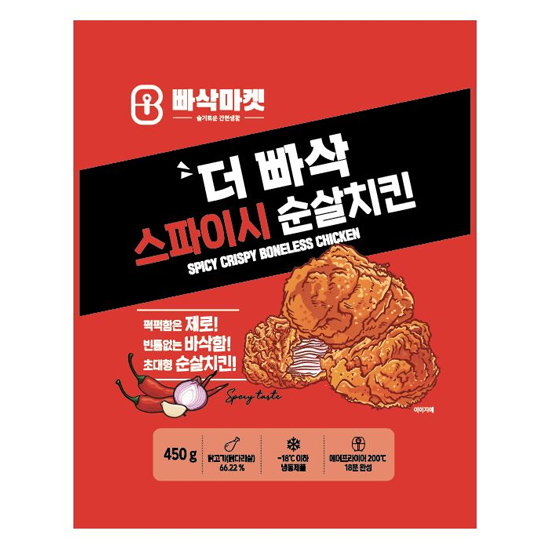 상신종합식품 더 빠삭 스파이시 순살치킨 450g (1개)