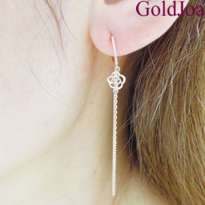 골드조아 럭셔리 2줄 장미 롱 원터치 14k귀걸이 s-y2736e 선물