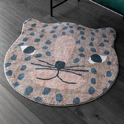 한빛카페트 쁘띠 레오파드 아이방 원형 러그 (90cm)_이미지