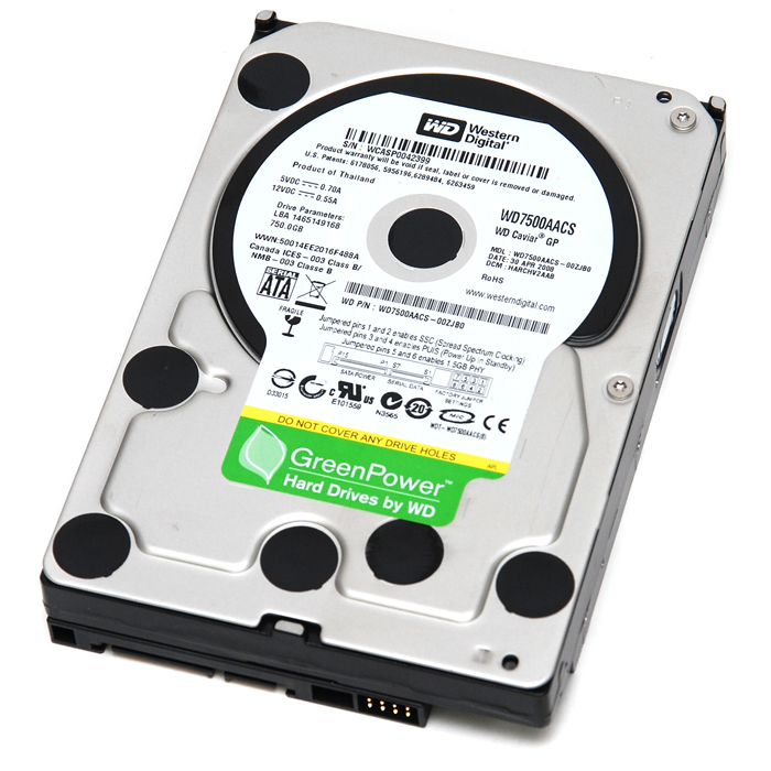 Western Digital WD Caviar Green SATA2/16M (WD7500AACS, 750GB)_이미지