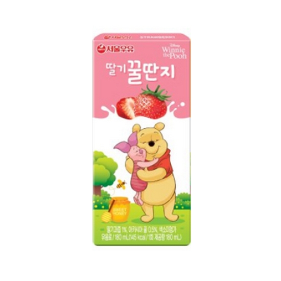 서울우유 딸기 꿀딴지 180ml (48개)_이미지