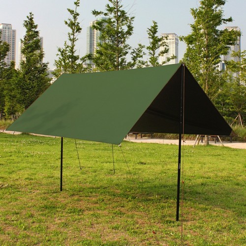 캠프빌리지 블랙코팅 렉타타프 카키 (300x300cm)_이미지