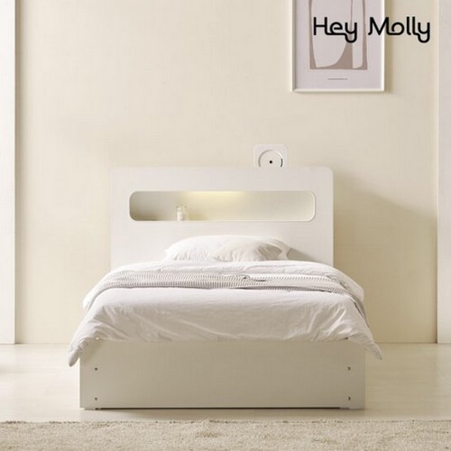 리빙디자인연구소 헤이몰리 프레디 수납 LED침대 SS (매트별도)_이미지