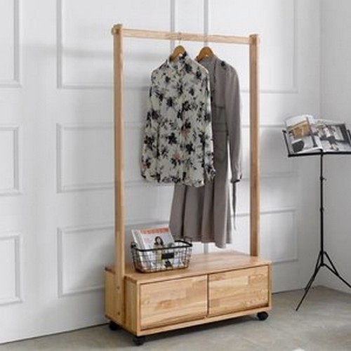 마로니 에쉬원목 서랍 행거 800