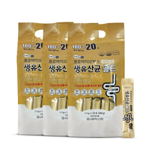 서울약사신협 프로바이오틱스 생유산균 골드 2.5g 120포 (3개)_이미지