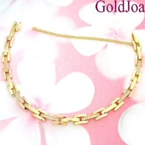 골드조아 14k 럭셔리 옐로우+핑크콤비 큐빅 14k팔찌 s-b1011_이미지