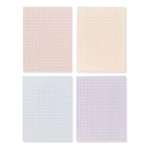 모노라이크 왈가닥스 스무디 메모지 4종 세트 Grid Peach Grid Sand Grid Mint Grid Lilac 1세트