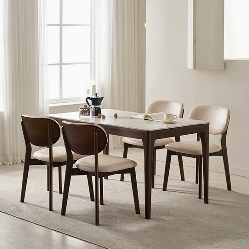 시에나 포세린 통세라믹 원목 식탁 1400