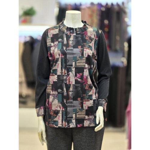 세리아 세이브존07 프린트포인트 넥주름티셔츠 244505 23634729_이미지