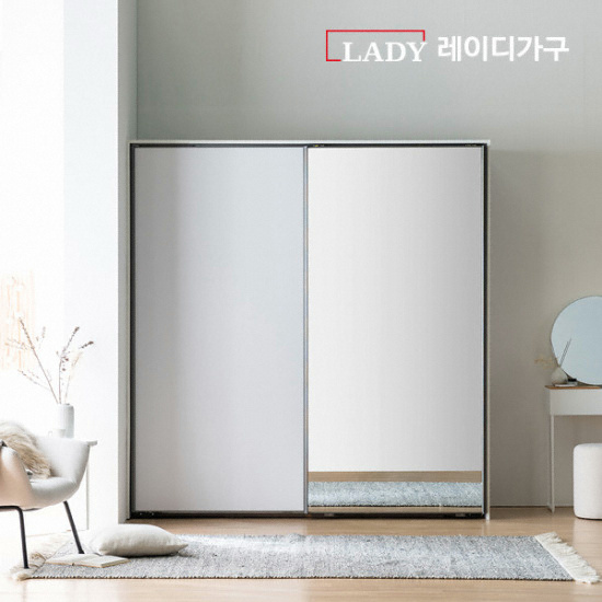 레이디가구 매튜 슬라이딩 수납형 한쪽미러도어 옷장 1900_이미지
