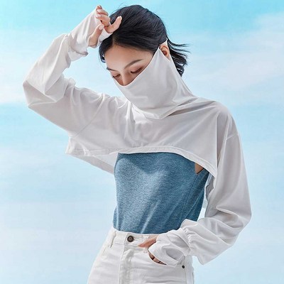 여름 케이프 래쉬가드 팔토시 넥워머 가디건 햇빛차단_WFFH48T 본상품선택 스카이_FREE