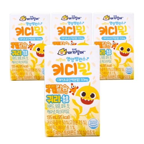 태양생활건강 핑크퐁 아기상어 키디밀 귀리 135ml (4개)_이미지
