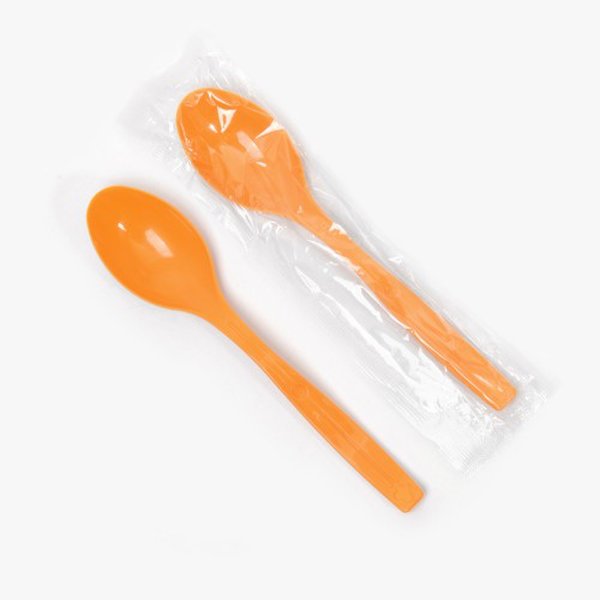 해피팩  일회용 개별포장 숟가락 주황
