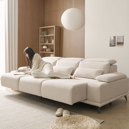 보니애가구 아틀란 3세대 슬라이드 무빙 모션 블리넌 패브릭 소파 4인용_이미지