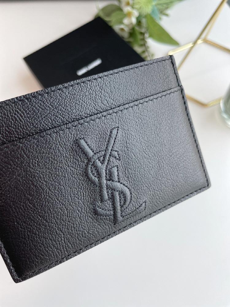 생로랑 여자 카드지갑 568986 블랙 가죽 여성 친구