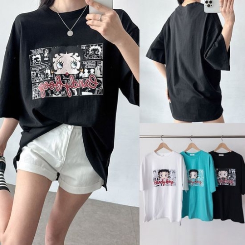 아이우먼 위쉬몰 NM 삐삐코믹라운드면박스티 U248H507 빅사이즈