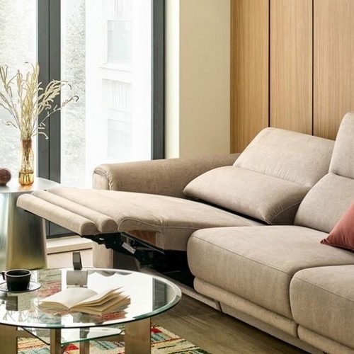 자코모 마몽 젠위브 패브릭 리클라이너 4인용 (스툴별도)_이미지