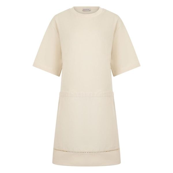 몽클레르 코튼 블렌드 미니 티셔츠 드레스 L10938I00003 BEIGE